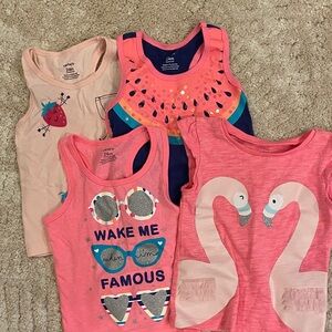 Kids Flamingo and Watermelon Tank Tops Set